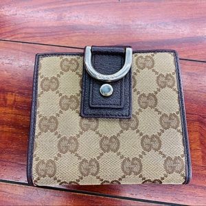 AUTH GUCCI Canvas Bifold wallet
